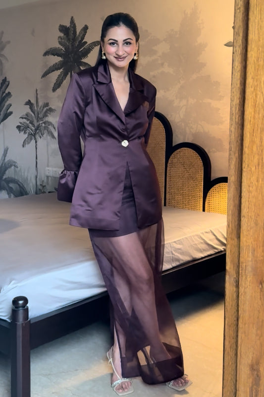 Sukhneet in Wine Clara Co-ord Set